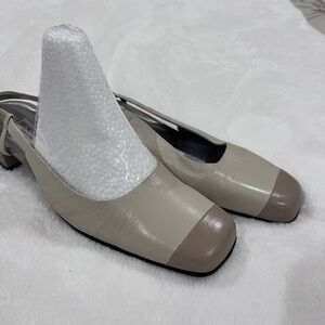 Bruno Magli Women's Beige and Brown Slingback Heels 8